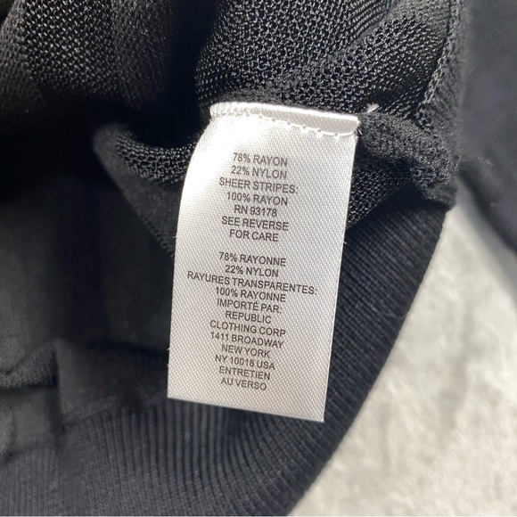 T Tahari Mesh Striped Button Front Knit Cardigan Sz S Black - Picture 8 of 9